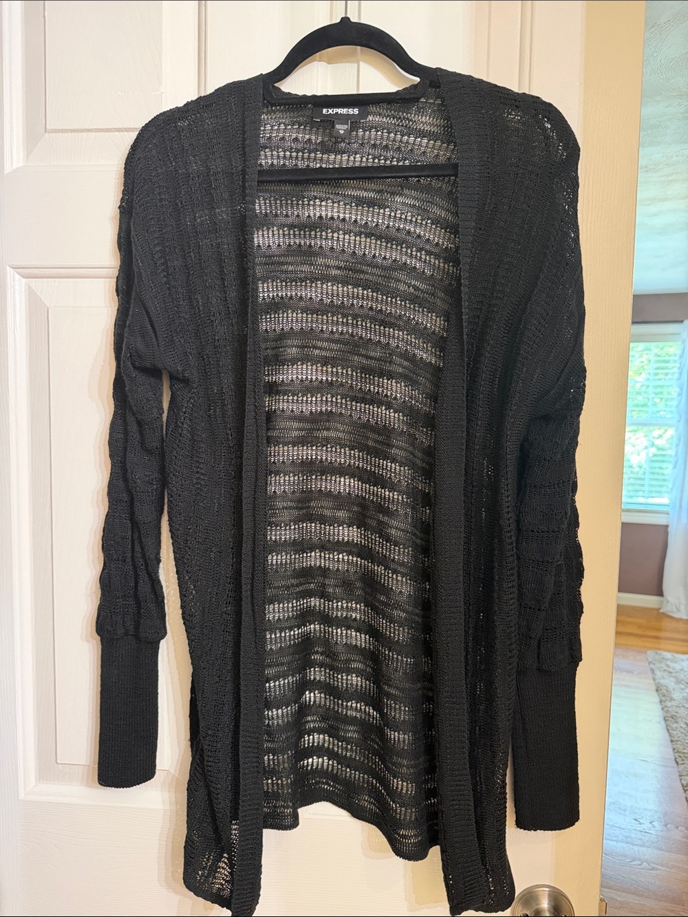 Express Open-Front black Knit Cardigan - Picture 1 of 6